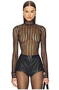 view 1 of 5 Long Sleeve Mock Neck Bodysuit in Black