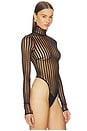 view 3 of 5 Long Sleeve Mock Neck Bodysuit in Black