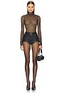 view 5 of 5 Long Sleeve Mock Neck Bodysuit in Black