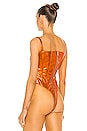 view 4 of 5 Corset Bodysuit in Hot Orange