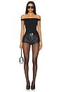 view 5 of 6 x REVOLVE Annaise Hot Short in Black Embossed Croco