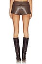 view 4 of 6 HALIMA FAUX LEATHER BELTED HOT ショートパンツ in Dark Brown
