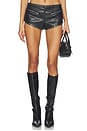 view 1 of 6 x REVOLVE Teegan Faux Leather Low Waist Hot Short in Black