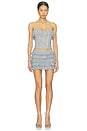 view 5 of 6 x REVOLVE Kiki Suede Ruffles Short in Distressed Blue