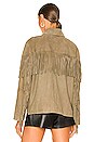view 3 of 4 Madeline Fringe Jacket in Tate Olive