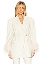 view 1 of 5 Galia Oversized Faux Leather Blazer in Bone