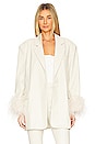 view 2 of 5 Galia Oversized Faux Leather Blazer in Bone