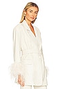 view 3 of 5 Galia Oversized Faux Leather Blazer in Bone