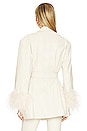 view 4 of 5 Galia Oversized Faux Leather Blazer in Bone