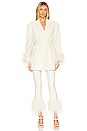 view 5 of 5 Galia Oversized Faux Leather Blazer in Bone