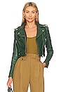 view 1 of 4 x REVOLVE Ciara Leather Jacket in Bottle Green
