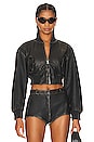 view 2 of 5 Lexi Cropped Bomber Jacket in Black Distress