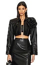 view 1 of 6 Aneesa Flower Applique Jacket in Black