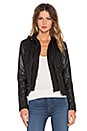 view 1 of 6 ARLETTE パーカー付レザージャケット in Black