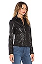 view 4 of 6 ARLETTE パーカー付レザージャケット in Black