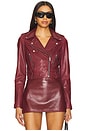 view 1 of 5 Ciara Biker Jacket in Burgundy