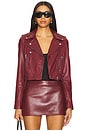 view 2 of 5 Ciara Biker Jacket in Burgundy