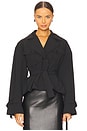 view 1 of 4 Quinn Cropped Trenchcoat in Black