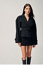 view 2 of 8 Quinn Cropped Trenchcoat in Black