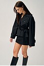 view 3 of 8 Quinn Cropped Trenchcoat in Black