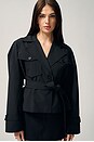 view 5 of 8 Quinn Cropped Trenchcoat in Black
