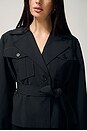 view 6 of 8 Quinn Cropped Trenchcoat in Black