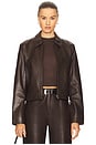 view 1 of 5 Tess Jacket in Dark Brown