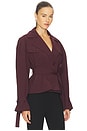 view 2 of 4 ABRIGO QUINN CROPPED TRENCH in Burgundy