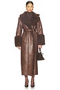 view 2 of 4 Polly Faux Fur Trench Coat in Brown