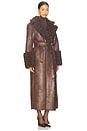 view 3 of 4 Polly Faux Fur Trench Coat in Brown