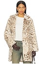 view 1 of 5 Linnea Faux Fur Coat in Beige Leopard