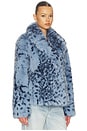 view 3 of 5 Ravenna Faux Fur Coat in Blue Leopard
