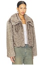 view 3 of 5 Nova Faux Fur Jacket in Wolf