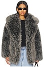 view 2 of 5 Finaya Faux Fur Jacket in Black & Grey