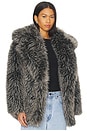 view 3 of 5 Finaya Faux Fur Jacket in Black & Grey