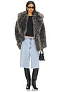 view 5 of 5 Finaya Faux Fur Jacket in Black & Grey