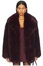 view 1 of 4 Finaya Faux Fur Trench Coat in Vamp