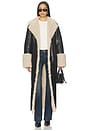 view 2 of 4 Polly Faux Fur Trench Coat in Black & Beige