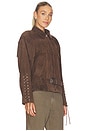 view 3 of 5 Kyel Suede Jacket in Distressed Brown