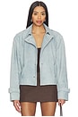 view 2 of 5 Dhana Cropped Trench Coat in Distressed Blue