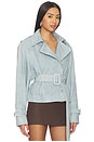 view 3 of 5 Dhana Cropped Trench Coat in Distressed Blue