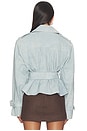 view 4 of 5 Dhana Cropped Trench Coat in Distressed Blue