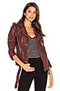 view 1 of 4 BLOUSON EN CUIR KIYOSHI in Burgundy