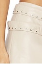 view 6 of 6 JUPE HARLEN FAUX LEATHER STUDDED in Ecru