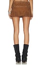 view 4 of 6 Isa Double Belted Micro Suede Skirt in Distressed Cognac