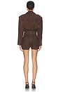 view 3 of 3 Scotty Fringed Suede Romper in Distressed Brown