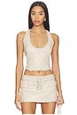 view 1 of 4 x REVOLVE Liddy Faux Leather Studded Halter Top in Ecru