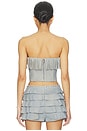 view 3 of 4 x REVOLVE Gianni Fringed Suede Bustier Top in Distressed Blue