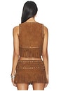 view 3 of 4 CHALECO REINA FRINGED SUEDE in Distressed Cognac