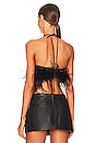 view 3 of 4 Aissa Leather Halter Top in Black